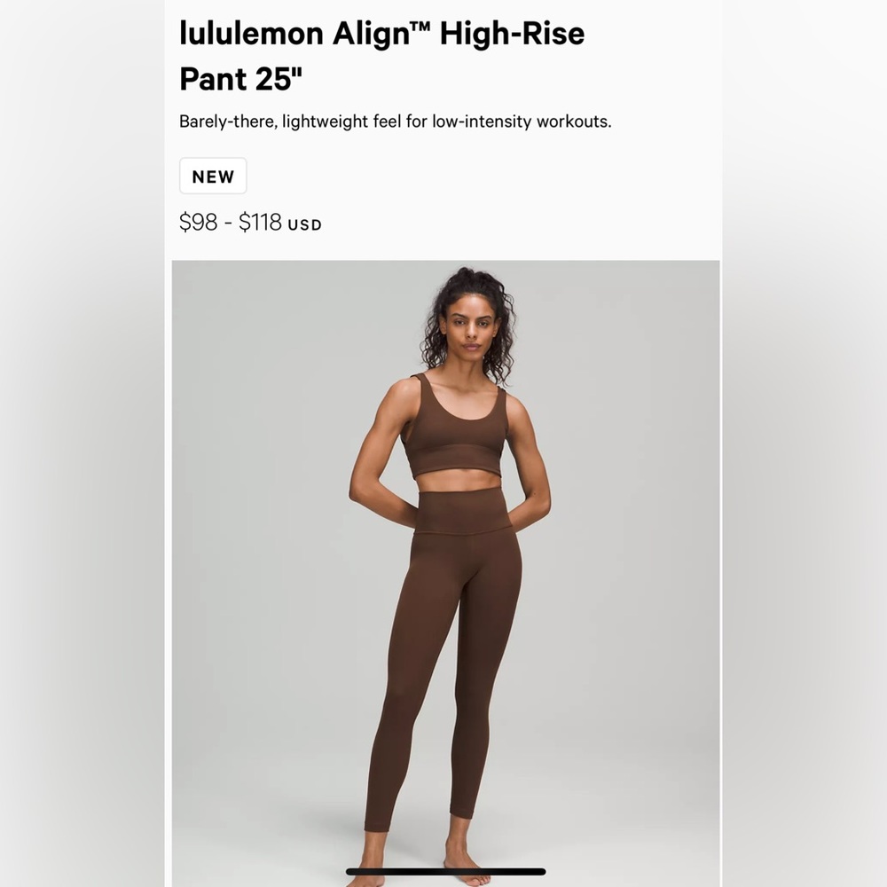 Lululemon Align high rise pant 25”